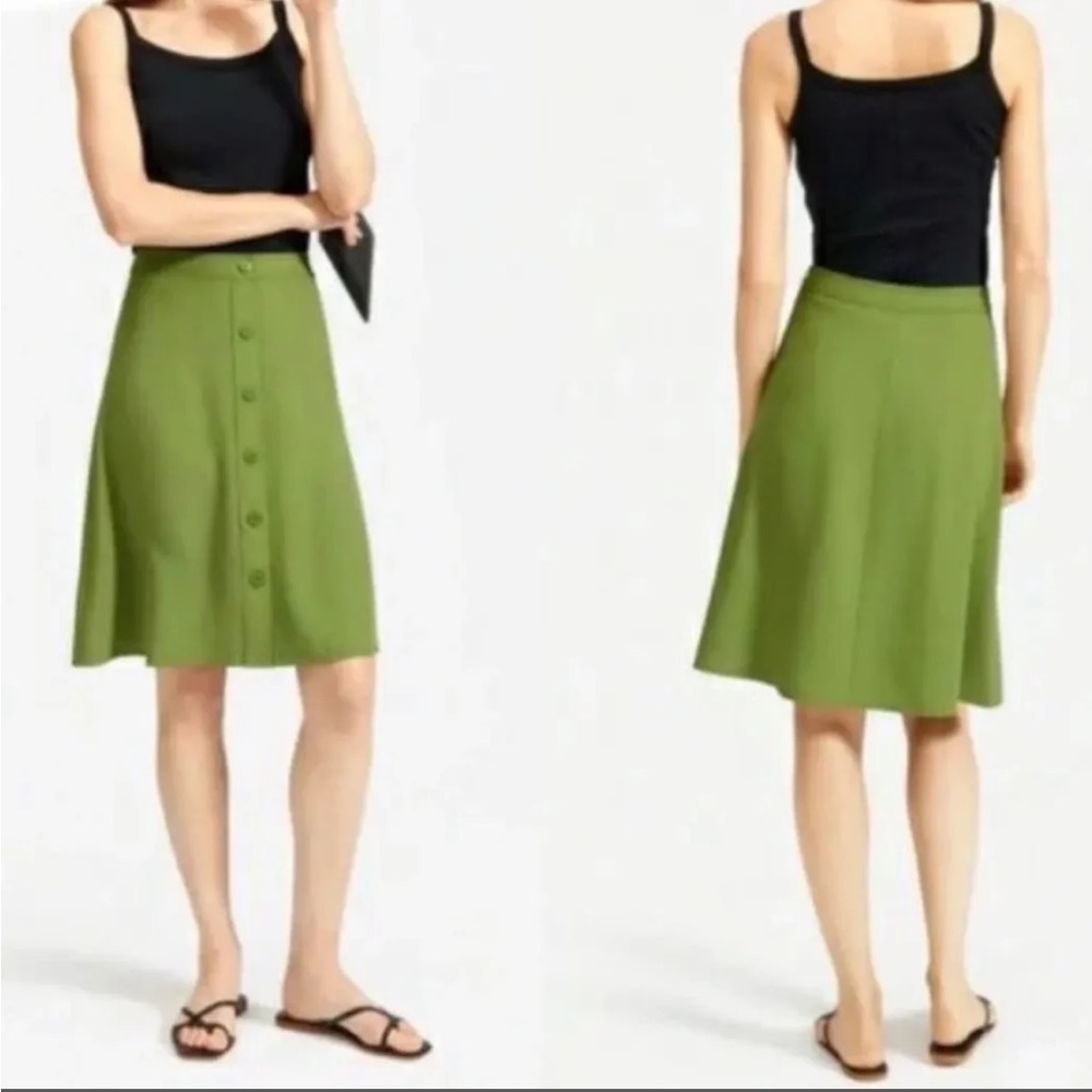 Everlane Japanese GoWeave Button Down Front Swing Skirt
